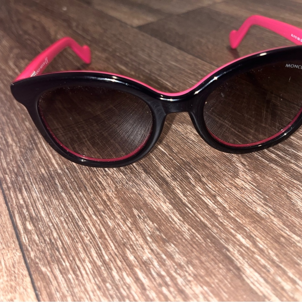 Moncler Black and Pink Sunglasses